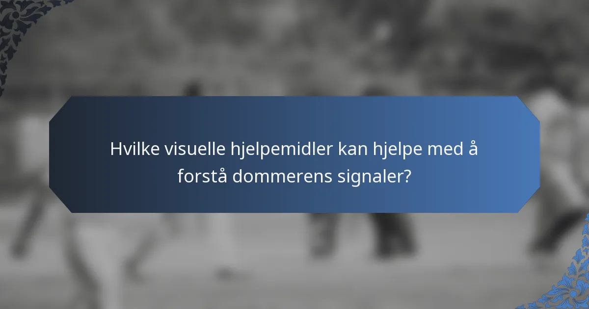 Hvilke visuelle hjelpemidler kan hjelpe med å forstå dommerens signaler?