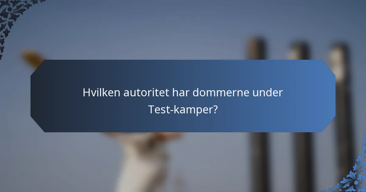 Hvilken autoritet har dommerne under Test-kamper?