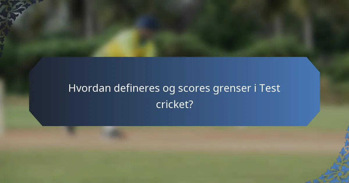 Hvordan defineres og scores grenser i Test cricket?