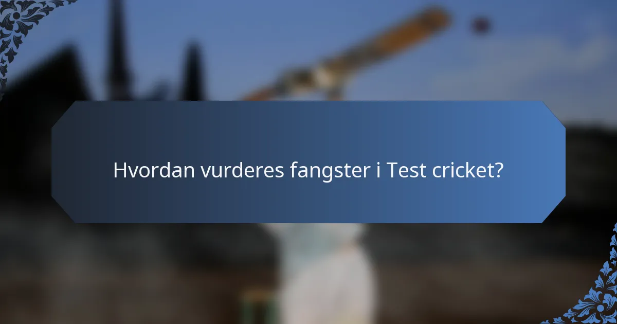 Hvordan vurderes fangster i Test cricket?